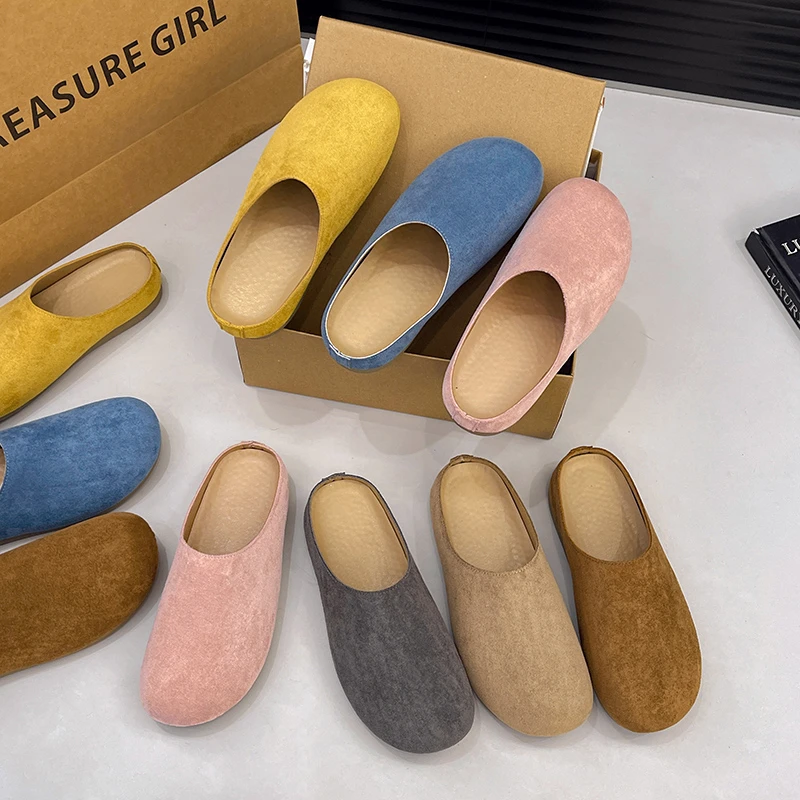 Женская обувь 2021 весна и лето новая толстая подошва высота головы полутапочки на