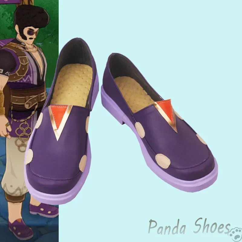 Genshinimpact Liben обувь для косплея аниме-игра потому что фиолетовые сапоги костюм в