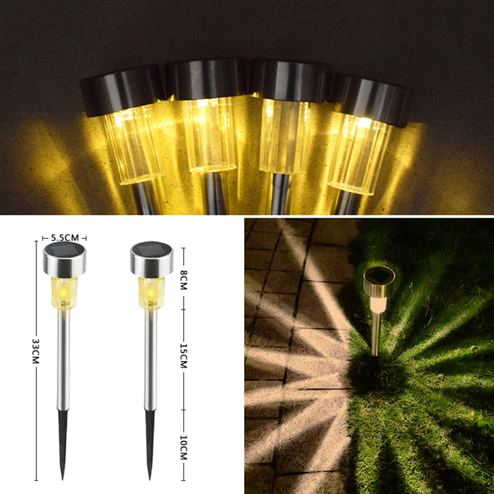 

10PCS LED Solar Lawn Lamps Waterproof Sensor Light ABS Plastic and Stainless Steel for Garden Yard Walkway Outdoor