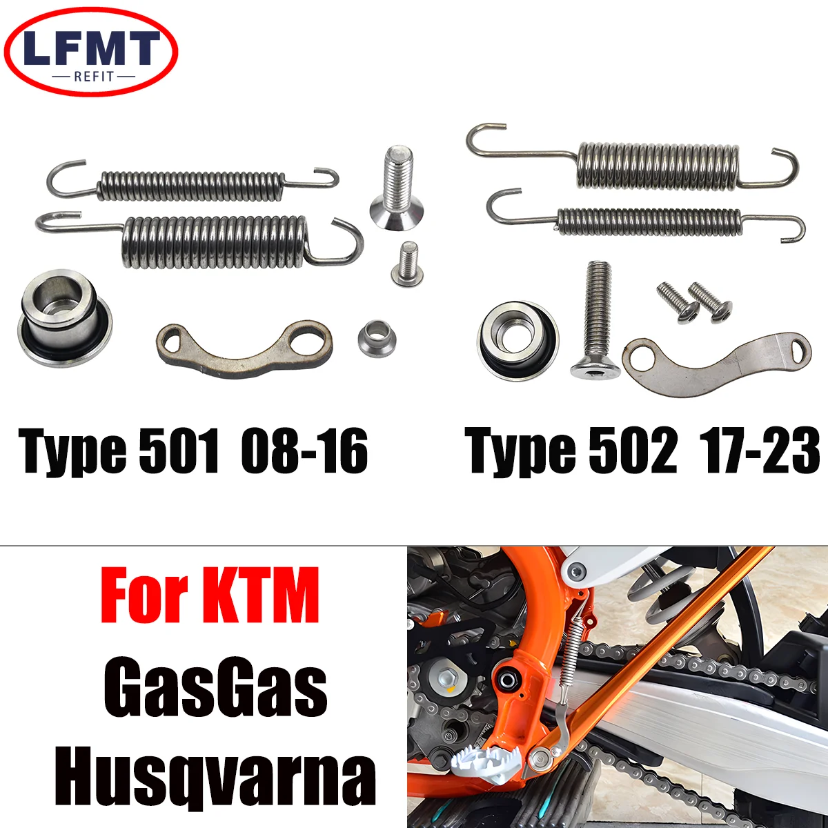 이불 Zestaw sprężyn podpórki bocznej do KTM Motocross EXC EXCF XC XCF XCW XCFW TPI 6 dni 125 150 200 250 300 350 400 450 500 17-23
