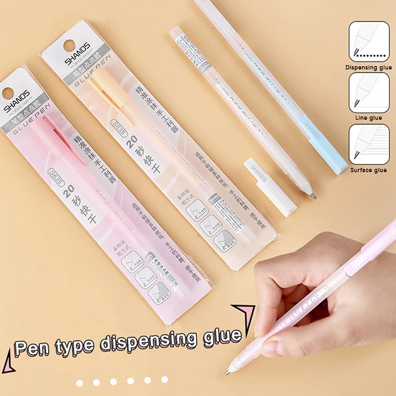 

Candy Color Glue Pen Quick-Drying Manual Dispensing Pen Solid Glue Stick Student Handbook DIY High Viscosity Glue Office Supply