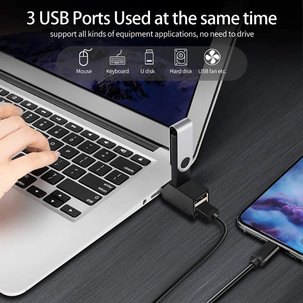 USB 3.0 хаб 3 порта чёрный