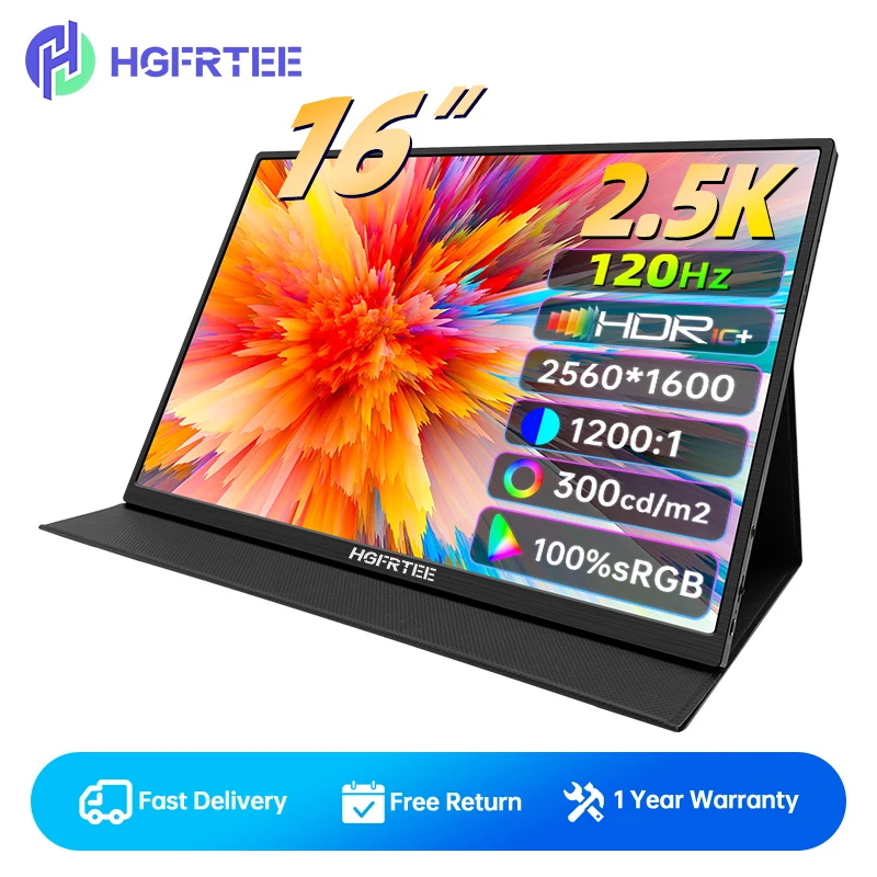 2,5 K 120 Гц 16 дюймов 2560x1600 100% SRGB 300cd/m2 ADS-панель IPS игровой расширенный экран с отверстием VESA ноутбук второй дисплей