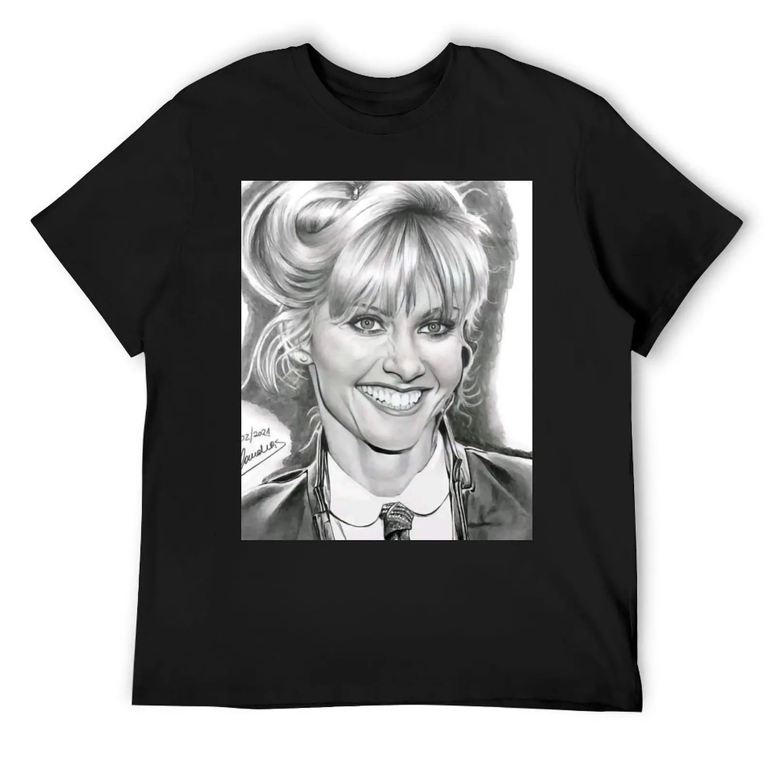 Футболка Olivia Newton-John-I Honestly Love You с рисунком рубашка на заказ быстросохнущие черные