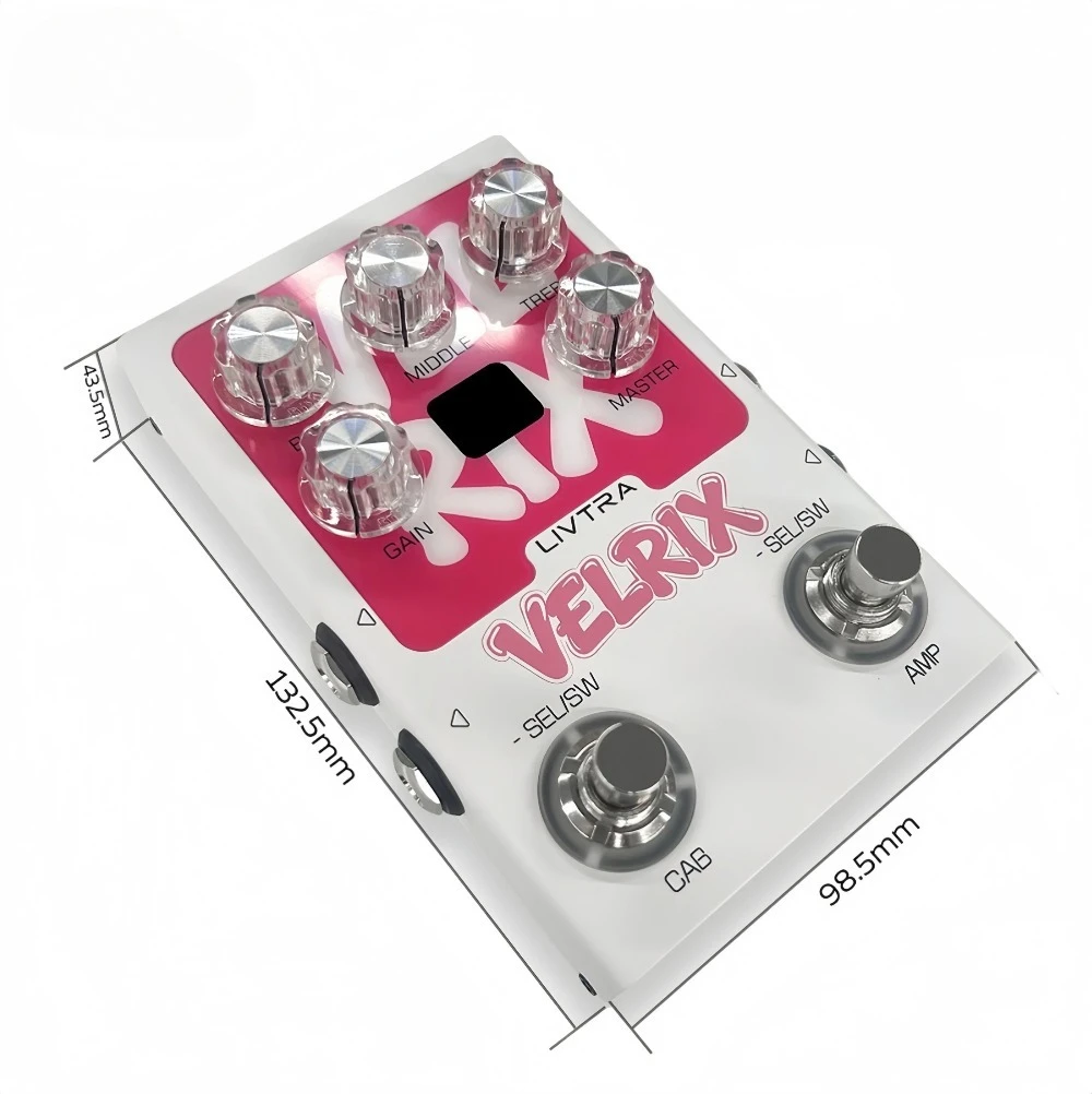 Фото Педаль LIVTRA VELRIX Amp IR, 9 предусилителей + 9 имитаций кабинетов, NAM/IR-лоадер, USB-аудиоинтерфейс, FX-луп для живых выступлений и студийной работы №3