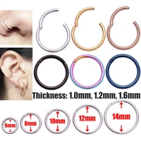 new arrival 0 8mm surgical steel small nose rings mixed color body clips hoop for women men cartilage piercing jewelry