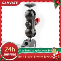 camvate quick release 15mm single rod clamp with 360 swivel mini double ball head mount for lcd monitorled lightaudio recorder