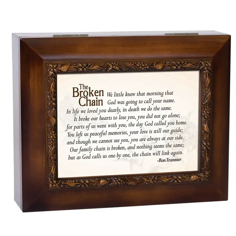 

Superior Quality Brown and Cream White Rectangular Memory Treasure Box with Frame - Perfect for your Keep Sake Items.