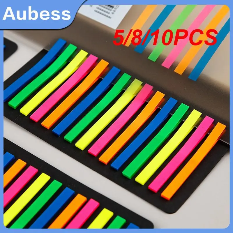 

5/8/10PCS 300 Sheets Thin Strips Reading Aid Index Tabs Self Adhesive Fluorescent Translucent Bookmark