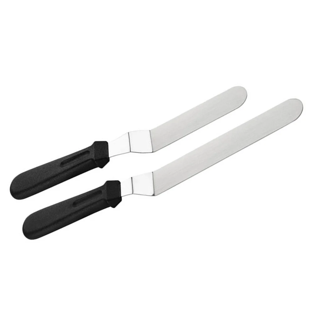

2 Pcs Cake Spatula Cream Smoother Kitchen Gadget Spreader Pp Stainless Steel Scrapers Baking Tool Butter Jam