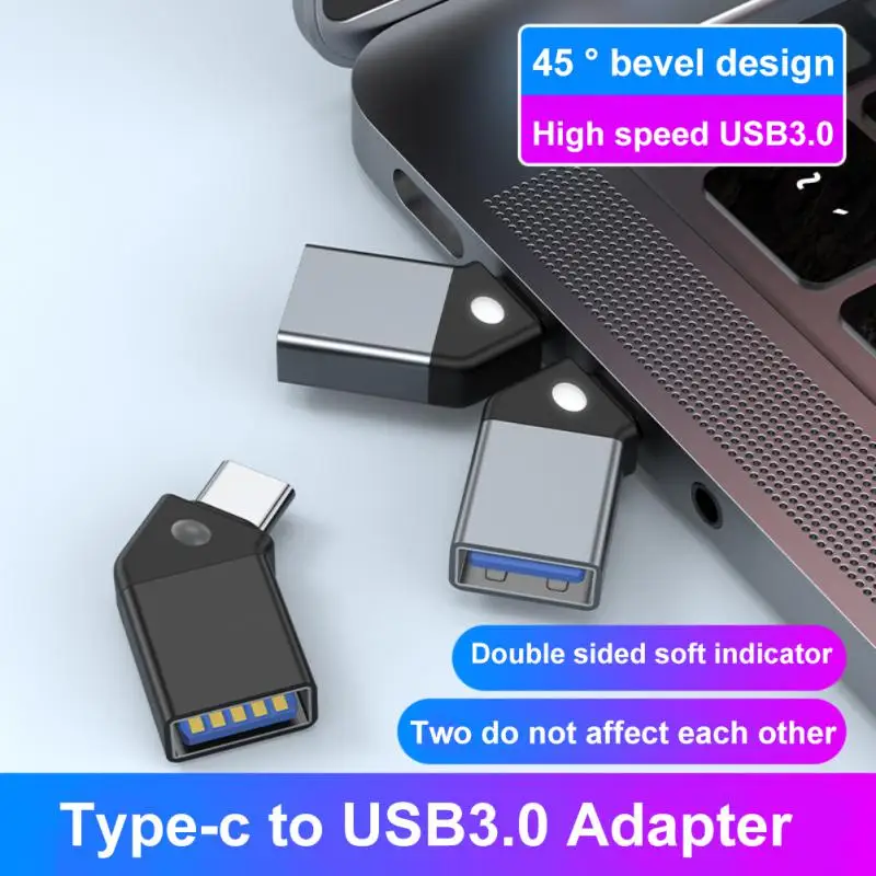 

Mini 45degrees Type-c Adapter Converter Mobile Phone Flash Drive Reader Portable Tpe Plastic Aluminum Alloy Shell Type-c Adapter