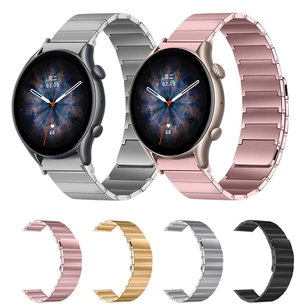 

Ремешок Магнитный 20/22 мм для Huami Amazfit GTR 3 Pro 2 2e, металлический браслет из нержавеющей стали для браслетов Stratos GTS 2 Bip, 47/42 мм