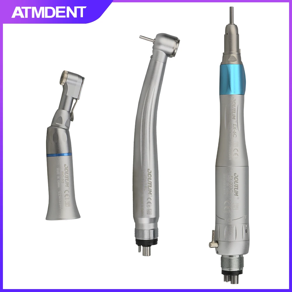 

Dental High & Low Speed Handpiece Kit LED Push Button High Speed Handpiece Triple Water Spray E-type Air Motor M4 / B2 Whole Set