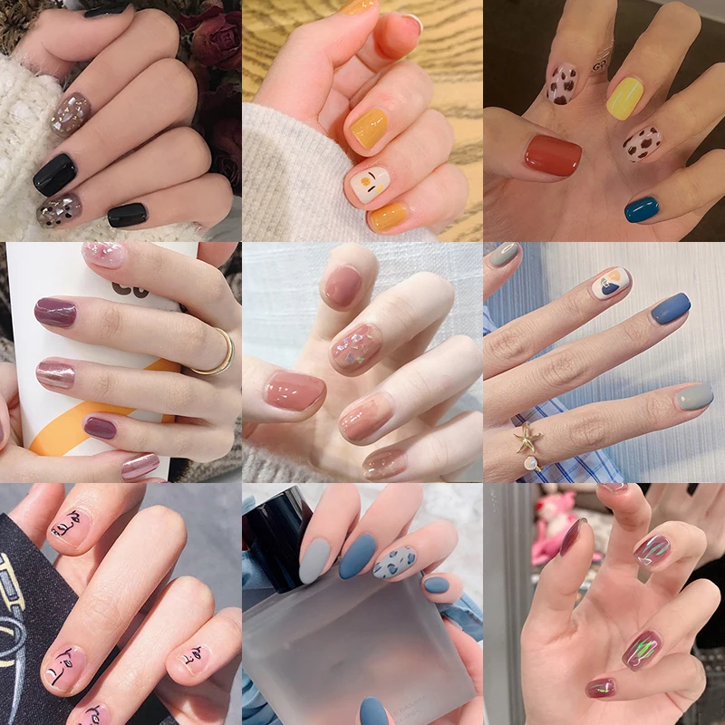 

Self Adhesive Full Cover Nail Sticker Tips Nail Decal 3D Nail Foil Full Nail Wraps 14 Tips DIY Manicure Waterproof Ins Style