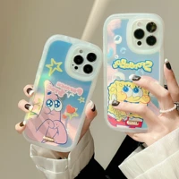 spongebob couple stamp phone cases for iphone 13 12 11 pro max mini xr xs max 8 x 7 se 2020 back cover