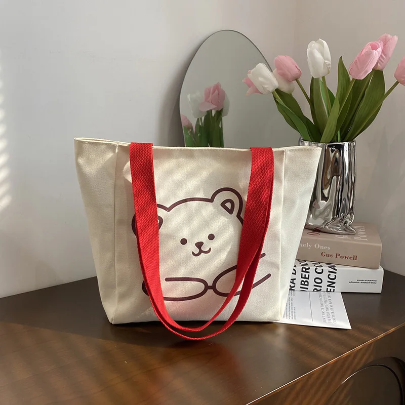 Muduo 2023 Shoulder Bag Women Shopper Canvas Tote Bag Female Solid Simple Large Capacity Crossbody Bags Women