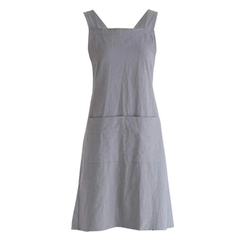 

Linen Cross Back Cooking Apron Suitable For Ladies And Men With Pockets Cute Suitable For Baking Kitchen