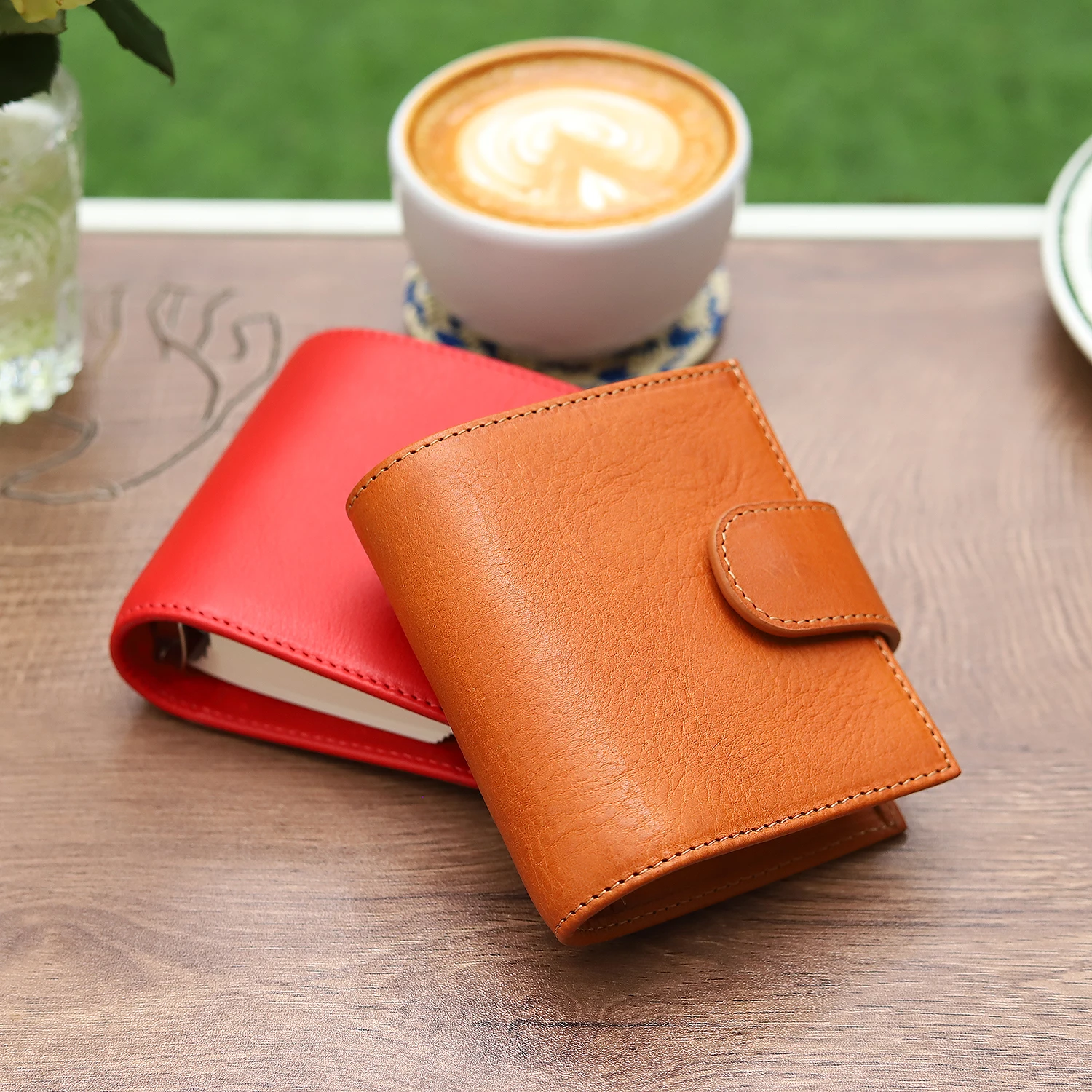 Buy Moterm Full Grain Veg Tan Leather Regular A9 Size Rings Planner 3-hole Mini Ring Notebook with 19MM Organizer Journey Diary on