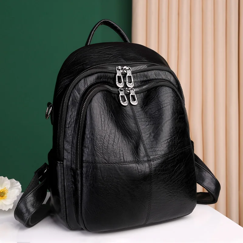 

High Quality Youth PU Leather Backpacks For Teenage Girls Female School Bag Hot Sale Backpacks 2023 New Fashion Woman Backpack