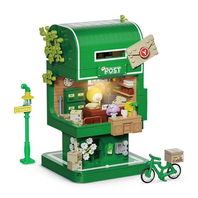 

Decool Moc Creative Model Post Office With Light 16301 Buidling Blocks Bricks Educational Puzzle Toys Birthday Chrismas Gifts