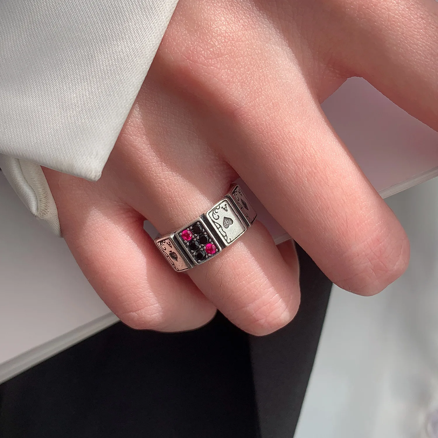 Новое поступление модное дизайнерское кольцо в виде Покера из тайского серебра с