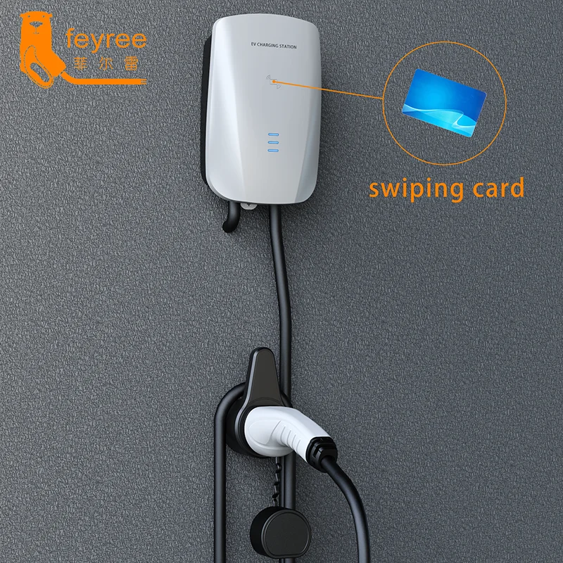 Pаспродажа Зарядное устройство для автомобиля Feyree EVSE Wallbox EV, зарядная станция для электромобиля 7 кВт, кабель типа 2 32A, адаптер IEC62196, зарядное устройство...