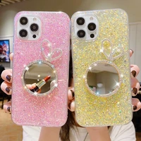 for realme 8i case luxury diamond makeup mirror glitter bling phone cases for realme 8i silicon cover