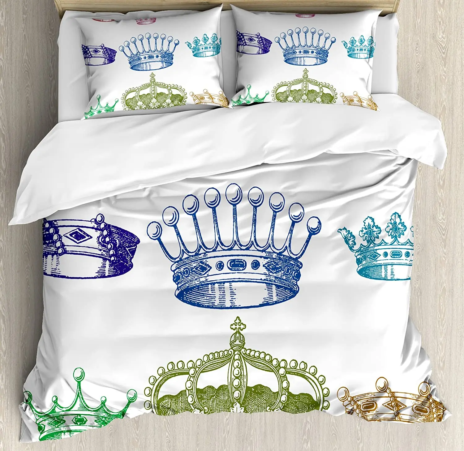 

Королевский Комплект постельного белья из 3 предметов, старинная корона в стиле барокко, комплект с пододеяльником, Комплект постельного бе...