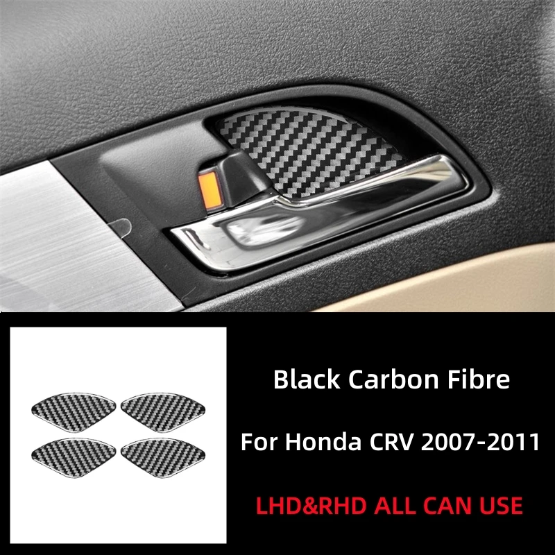 

Аксессуары из углеродного волокна для Honda CRV 2007 2008 2009 2010 2011, внутренняя дверная ручка автомобиля, чаша, декоративная крышка, отделка, наклейки
