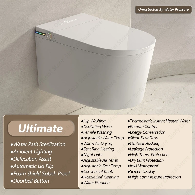 

Умный настенный керамический унитаз