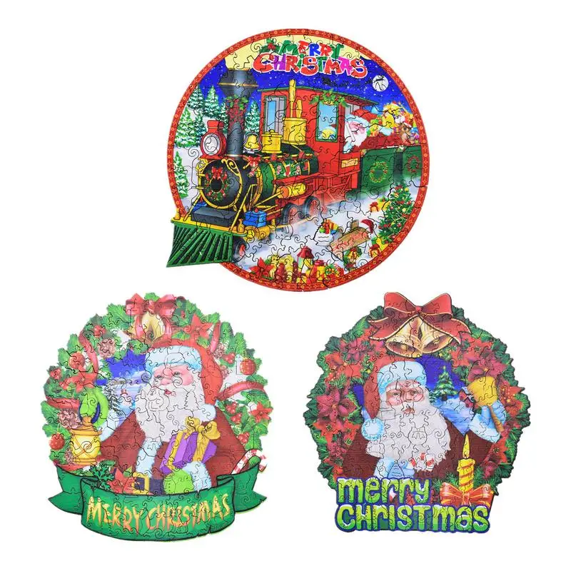 

Christmas Santa Claus Jigsaw Puzzles Toddler Jigsaw Puzzles For Exercise Logic Sensory Coordination Christmas Puzzling Toy For