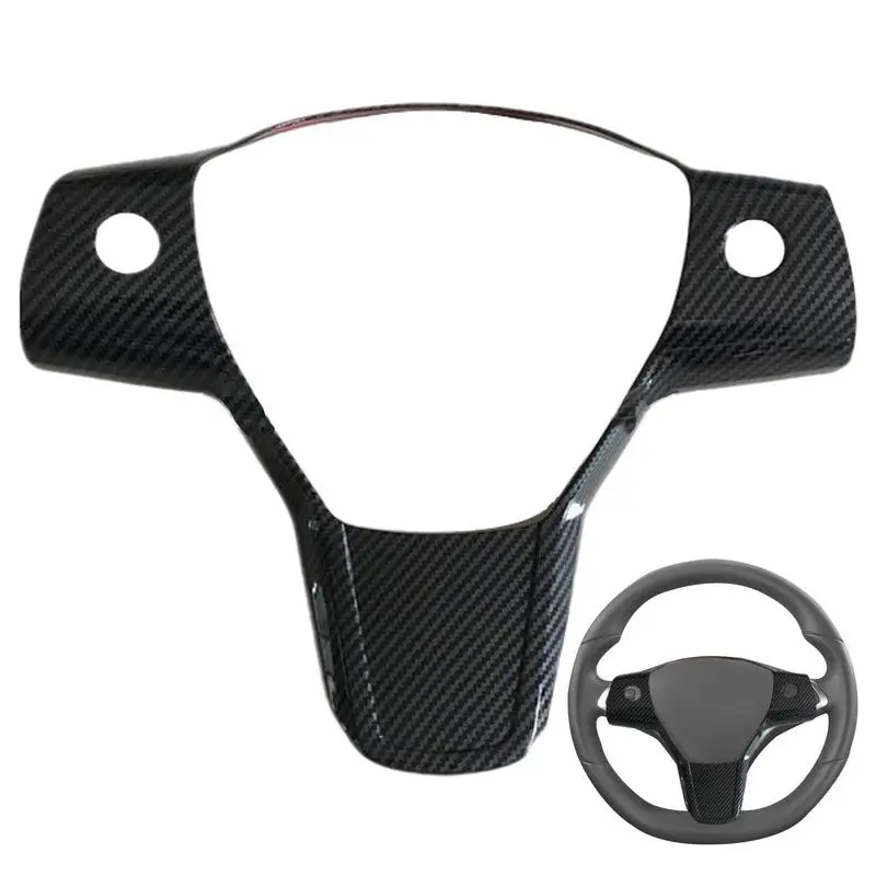 

For Tesla Model 3 ABS Steering Wheel Switch Buttons & Inner Carbon Fiber Cover Steering Wheel Frame Trim Styling Assembly