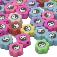 10mm3050100pcslot smiley face beads polymer clay beads loose spacer beads for jewelry making diy bracelet accessories