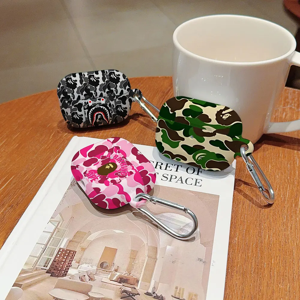 Противоударный крутой защитный глянцевый жесткий чехол для наушников HD B-Baths-B-BAPES