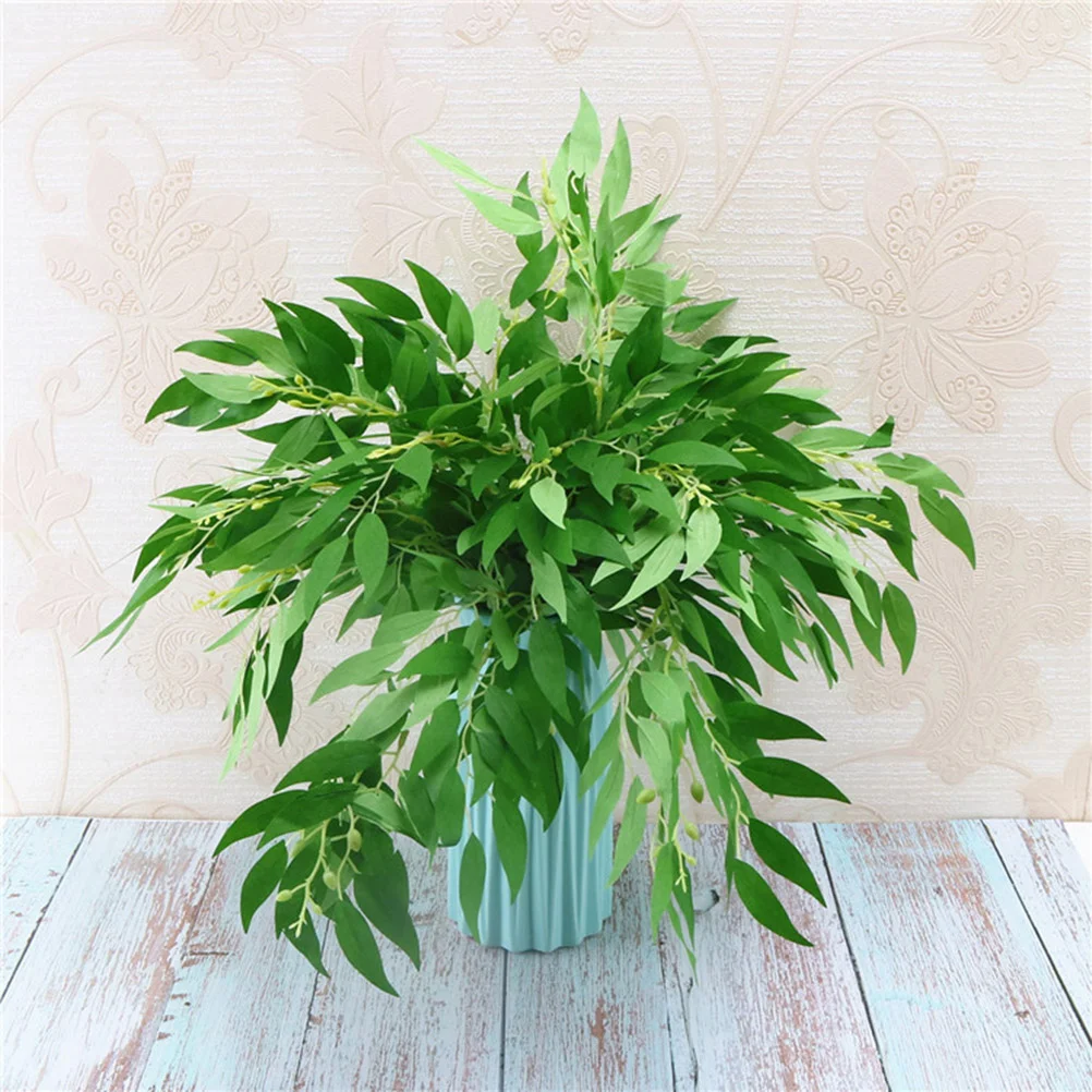 

Eucalyptus Artificial Leaves Stems Greenerybranches Picks Decor Flowers White Faux Vase Willow Mixedfake Leave Simulation Fork
