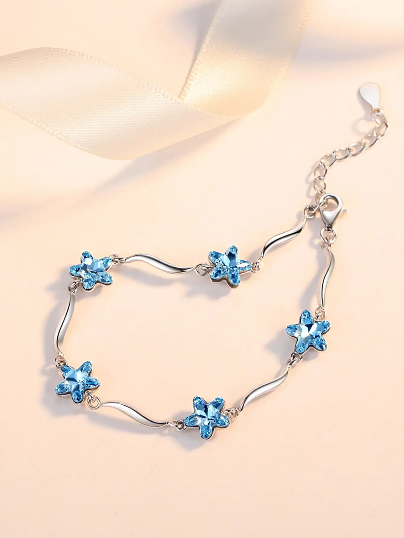 Женский браслет из стерлингового серебра 925 пробы с кубическим цирконием