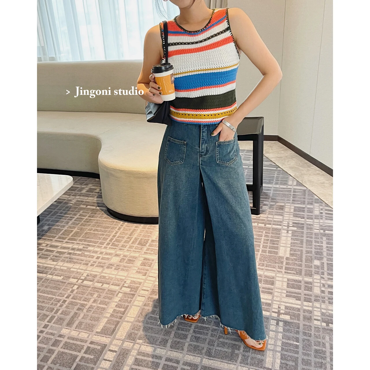 Y2k Jeans Pants Trousers Cargo Fashion Woman Summer 2023 Clothing Korean Vintage Style Wide Leg High Waist Streetwear Elegant