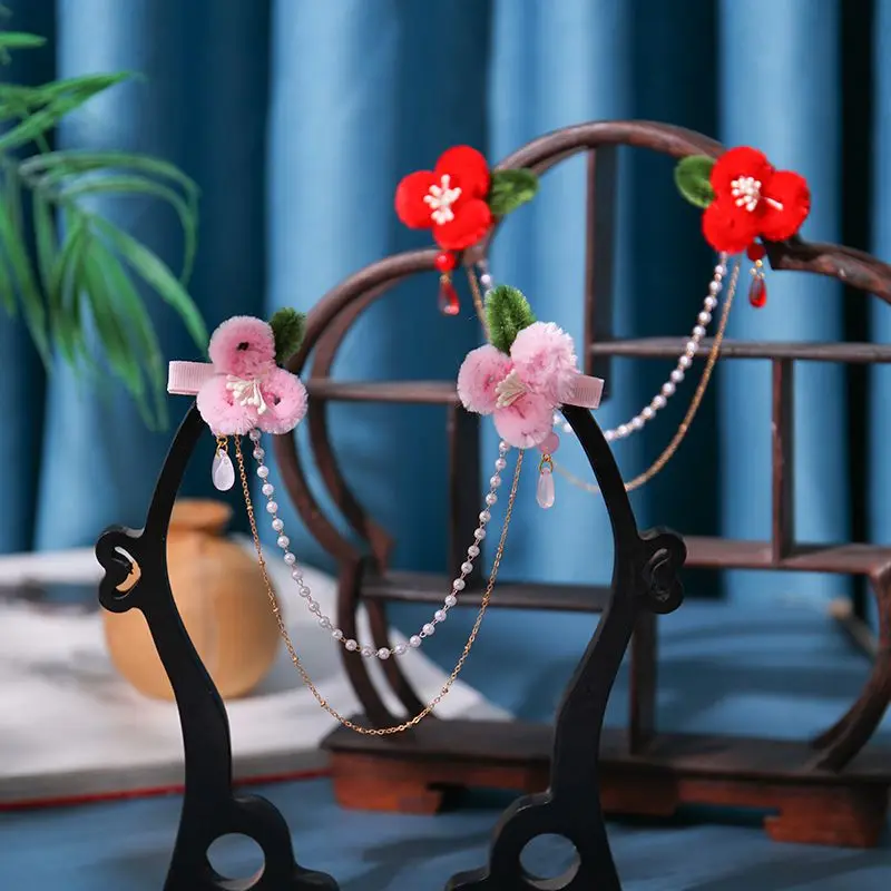 

Cute Pink Hairpin Hanfu Hair Accessories for Girls Hair Grips Children Barrette