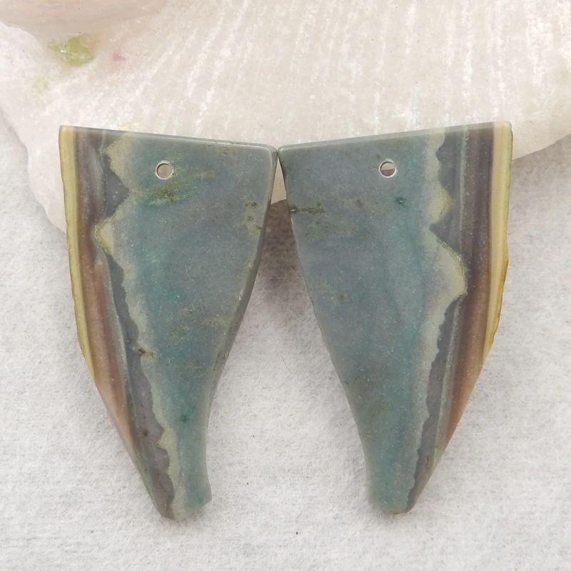 

Christmas gifts Wholesale gemstone Wave Jasper fashion women Earrings For Women Jewelry Making DIY35x21x3mm8g