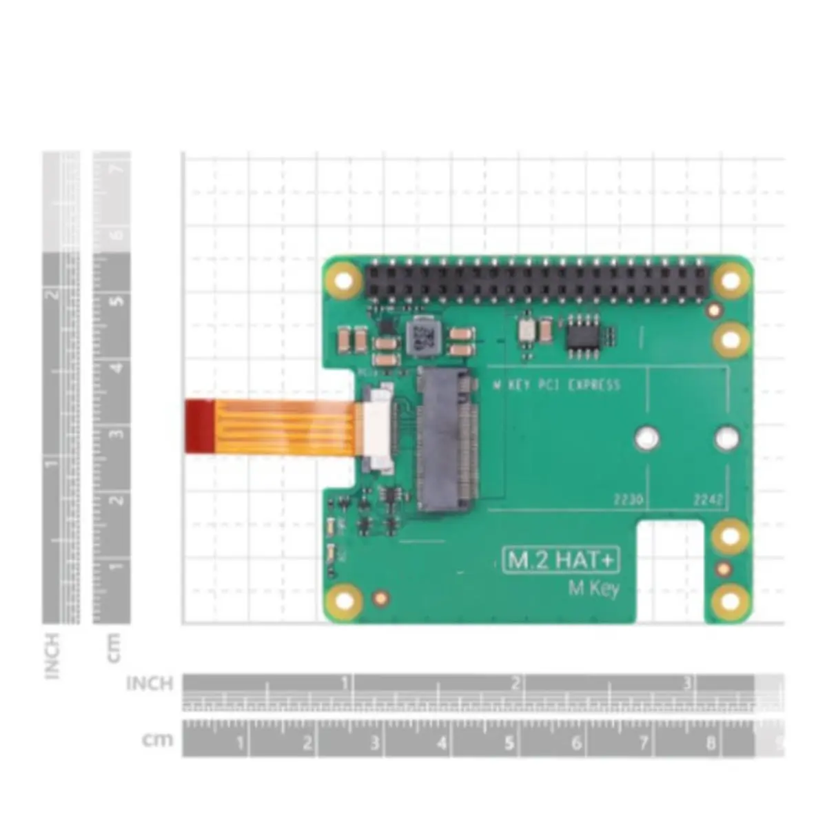 Фото Плата расширения A96Z Pi 5 M.2 HAT NVMe SSD Gen2/Gen3 PCIe M-Key для накопителей размером 2230/2242, адаптер GPIO PCI Express для RPI5 №5