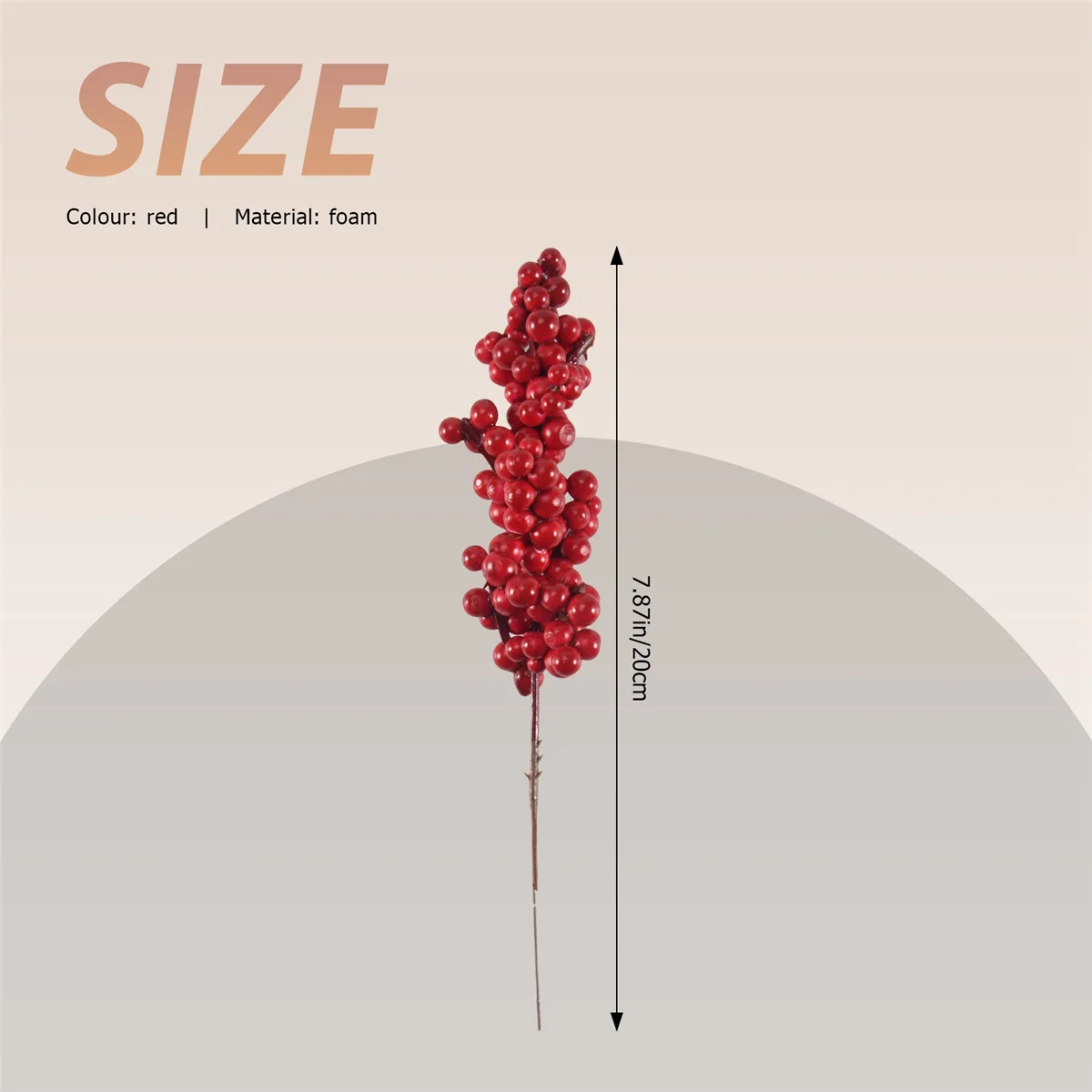 10 шт. искусственные красные ягоды декоративные ветки с красными ягодами осенние