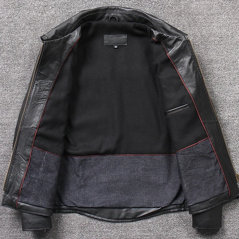 Лидер продаж оптовая продажа Классическая тонкая куртка из Натуральной Кожи motor