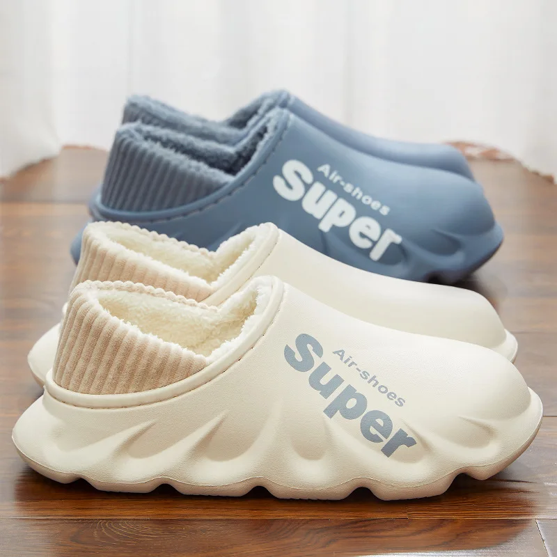 2023 New Winter Slippers Autumn Warm Men Shoes Waterproof Women Couples Non-Slip Plush Cotton Slipper Indoor Outdoor Slides