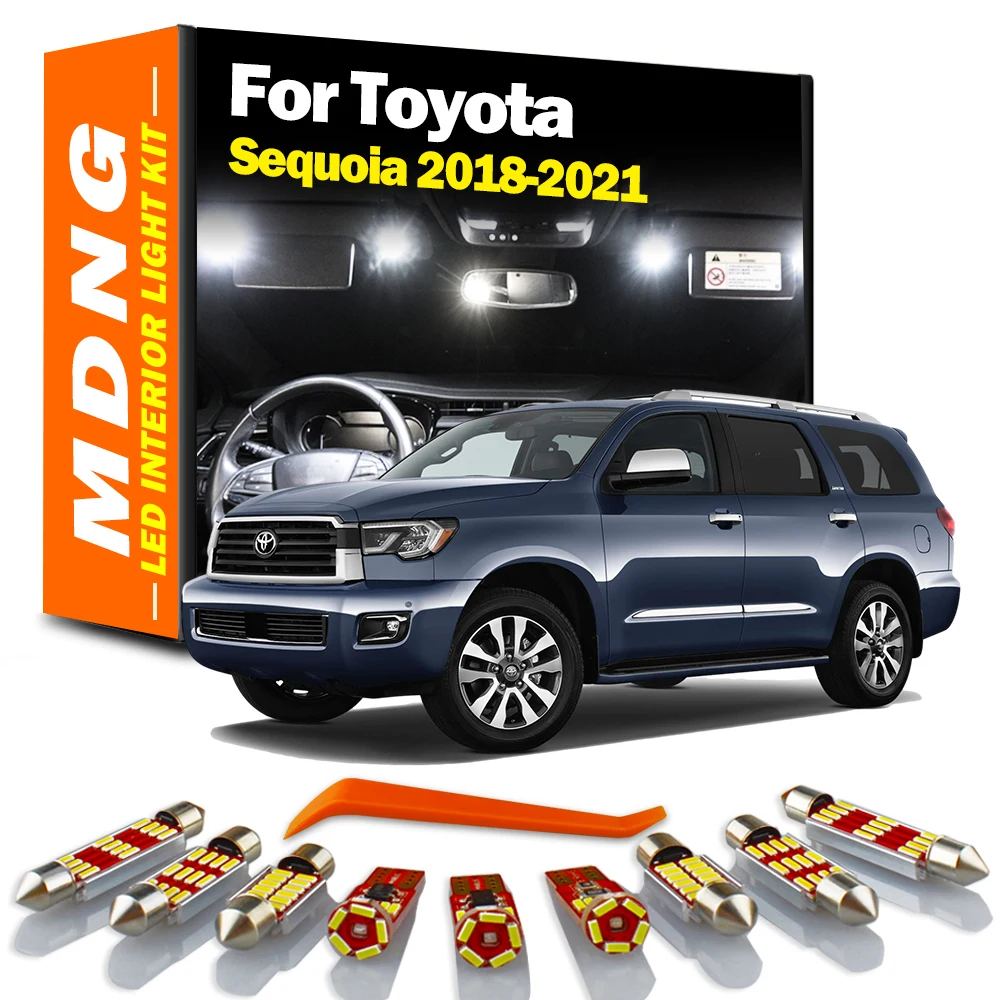 

MDNG 16 шт. Canbus дверное зеркало для туалетного столика лампа для Toyota Sequoia 2018 2019 2020 искусственные лампы внутренняя карта купол для багажника