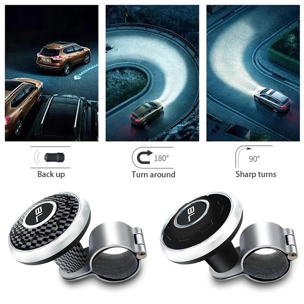 

Universal Car Steering Wheel Booster Ball Control Handle Easy To Install Metal Auto Auxiliary Booster Spinner Rotation Anti-Slip