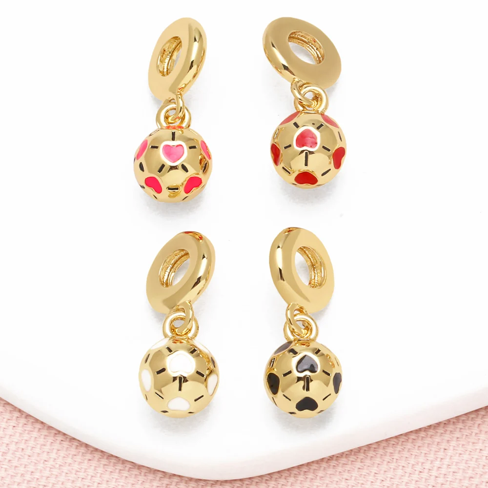 OCESRIO красочная эмалированная футбольная подвеска в форме сердца для ожерелья