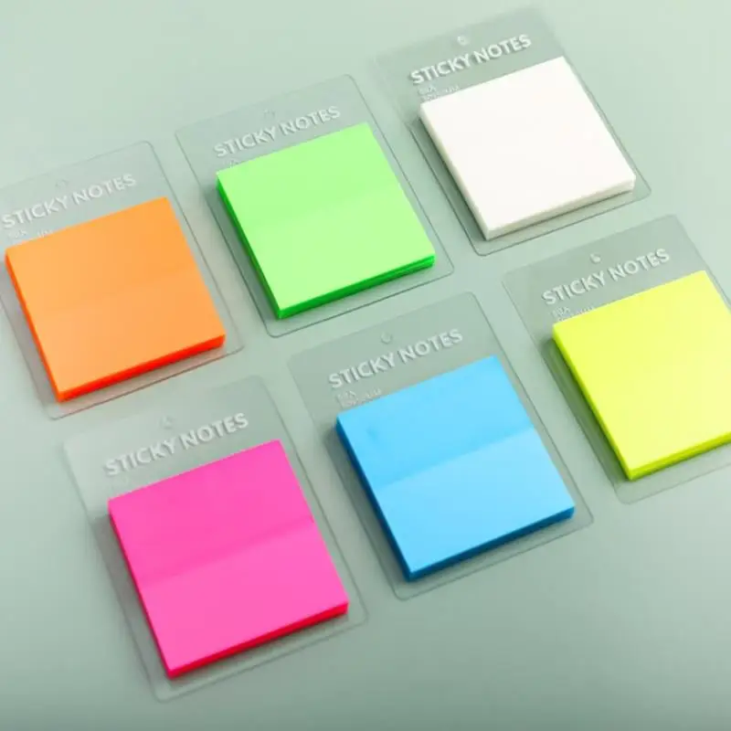 

50Sheets Transparent Sticky Notes Waterproof Colorful Clear Memo Pad Posted It Self Adhesive Memo Message Reminder Office School