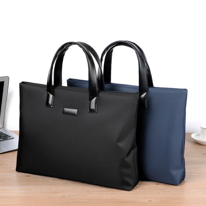 Business Conference Men's Handbag Horizontal Zipper Briefcase Man Large Capacity File Tote Bag 14