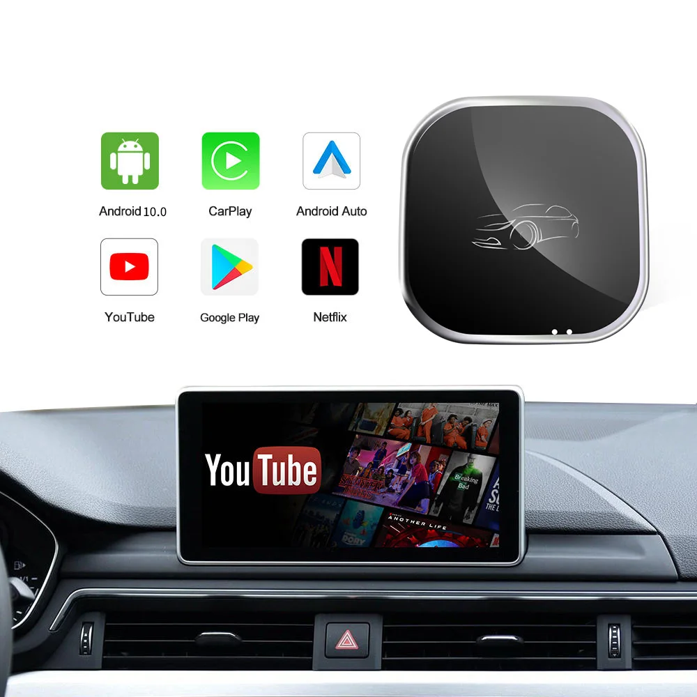 

New Smart Carplay Ai Box Mini Android 10.0 Box 4G+64G 8 Core Carplay Wireless Android Auto Applepie Carplay Box