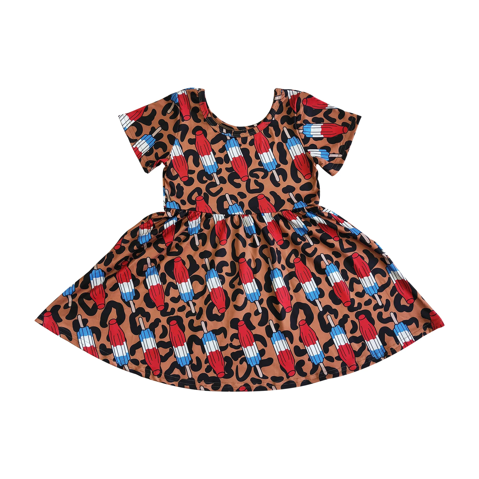 

Новое поступление, дизайнерское платье до колен RTS с зеркальным принтом, 4 июля, детская одежда